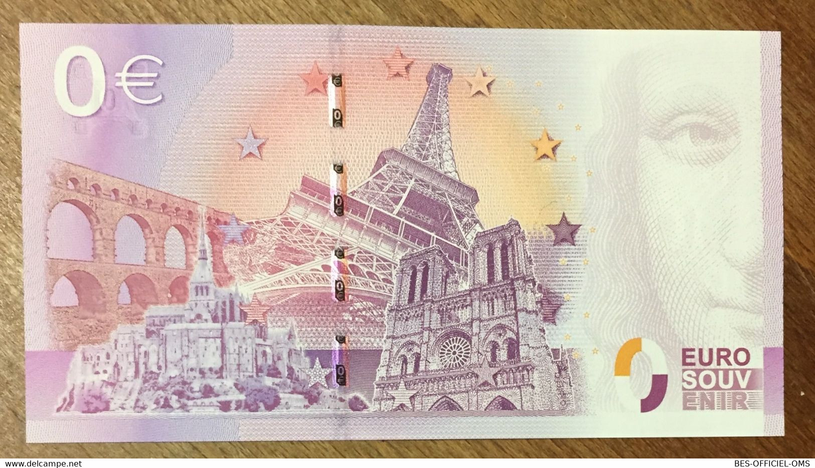 2015 BILLET 0 EURO SOUVENIR DPT 75 ARC DE TRIOMPHE ZERO 0 EURO SCHEIN BANKNOTE PAPER MONEY - Private Proofs / Unofficial