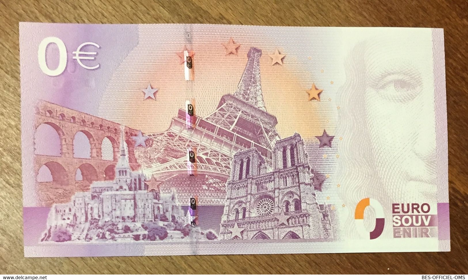 2015 BILLET 0 EURO SOUVENIR DPT 75 PARIS LES CHAMPS-ÉLYSÉES + TIMBRE ZERO 0 EURO SCHEIN BANKNOTE PAPER MONEY - Private Proofs / Unofficial