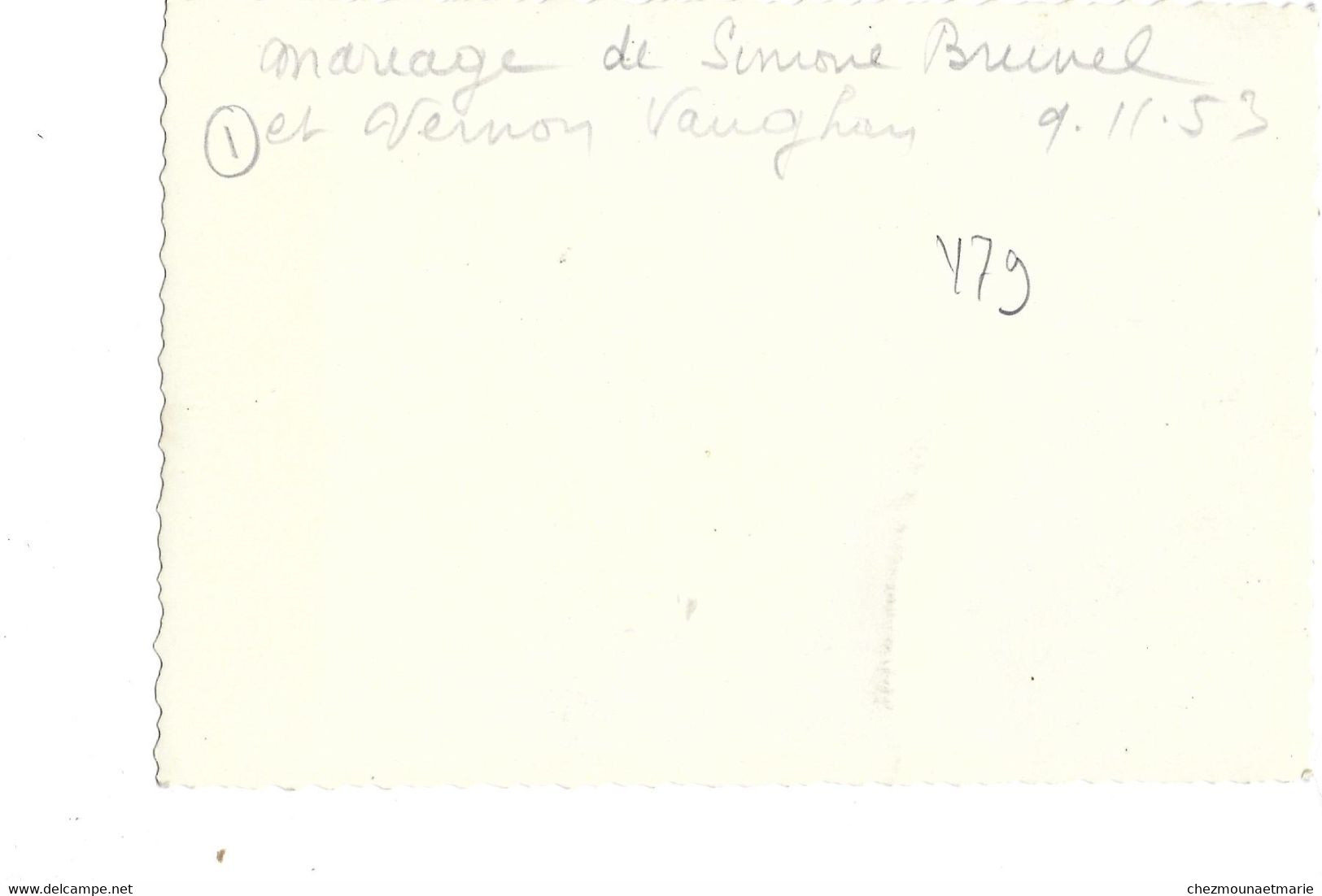 MARIAGE SIMONE BRUNEL VERNON VAUGHAN 1953  - PHOTO ST BRIEUC - Personnes Identifiées