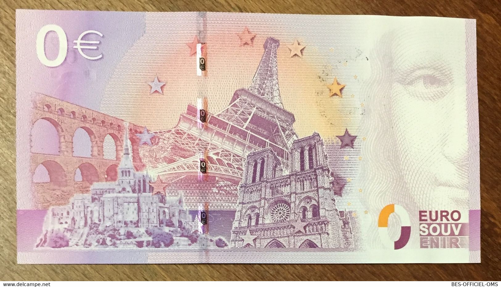 2015 BILLET 0 EURO SOUVENIR DPT 75 OPÉRA GARNIER + TIMBRE ZERO 0 EURO SCHEIN BANKNOTE PAPER MONEY - Pruebas Privadas