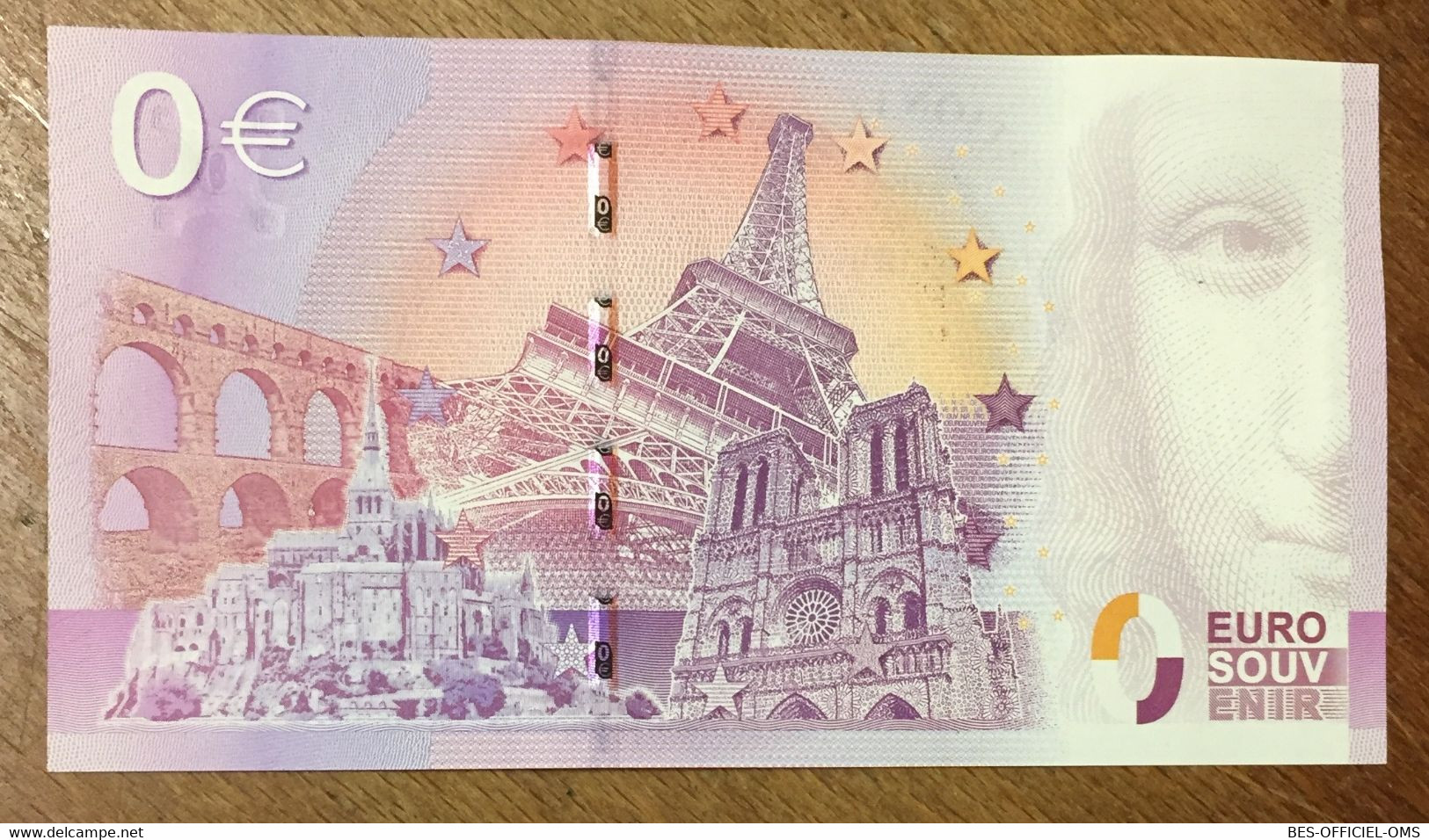 2015 BILLET 0 EURO SOUVENIR DPT 75 OPÉRA GARNIER + TIMBRE ZERO 0 EURO SCHEIN BANKNOTE PAPER MONEY - Private Proofs / Unofficial