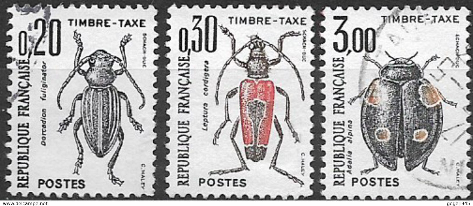 Taxes  N°   104 - 109 - 111  -    Obitérés  Insectes - 1960-.... Used