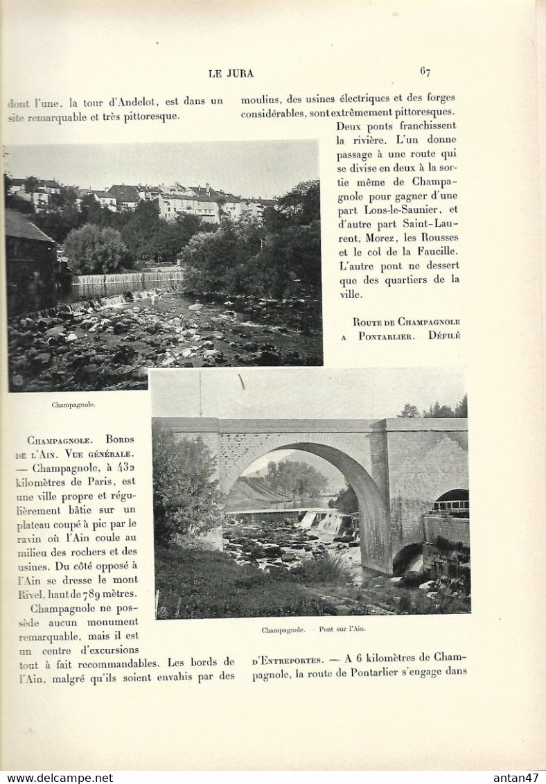 Livre documentaire, gravures, cartes 1905 / Sites et Monuments DOUBS - JURA - HAUTE SAONE / Edit TOURING CLUB PARIS