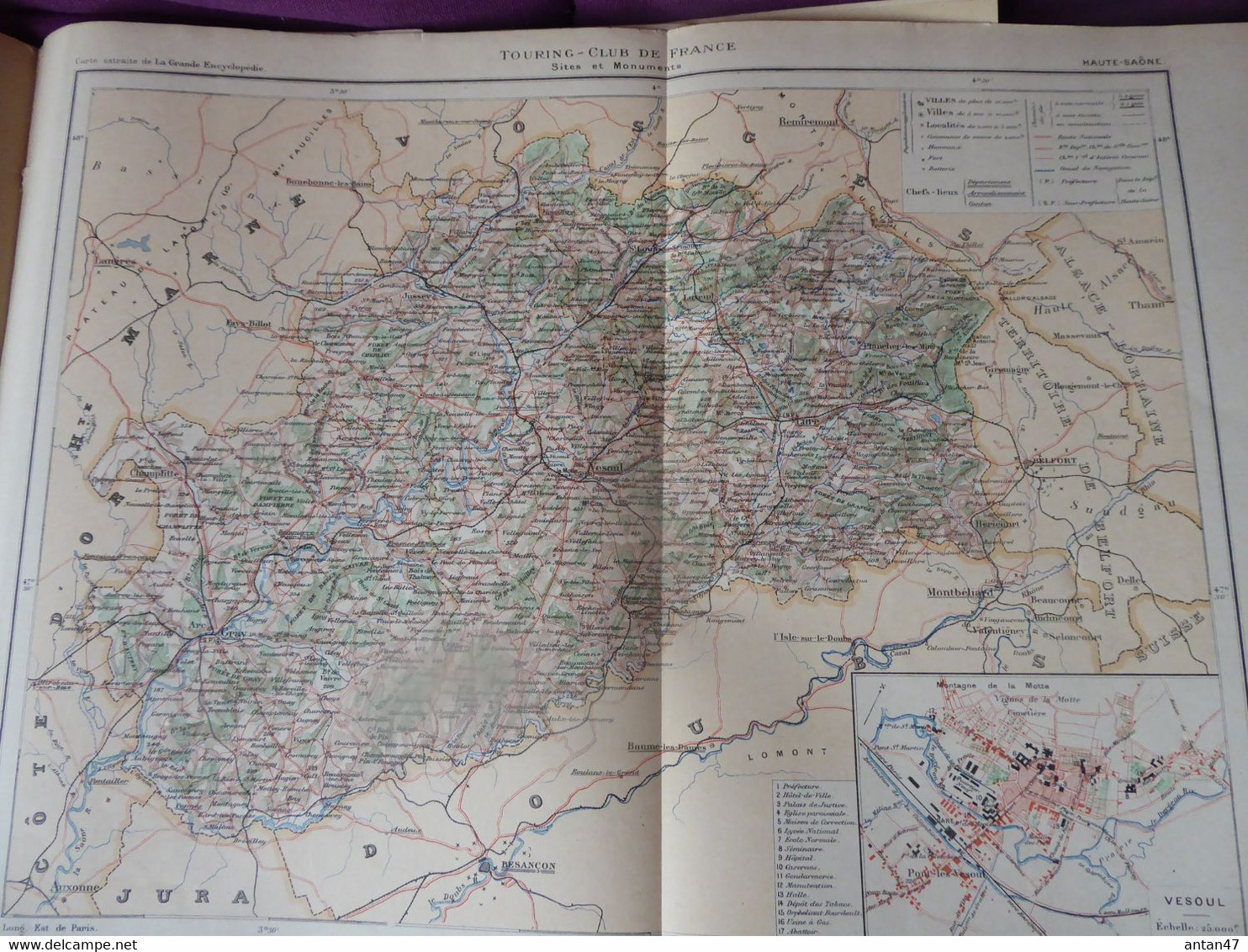Livre documentaire, gravures, cartes 1905 / Sites et Monuments DOUBS - JURA - HAUTE SAONE / Edit TOURING CLUB PARIS