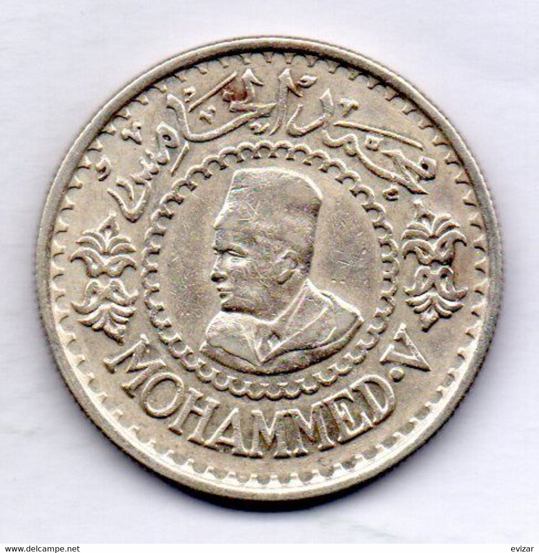 MOROCCO, 500 Francs, Silver, Year AH 1376 (1956), KM #Y54 - Morocco