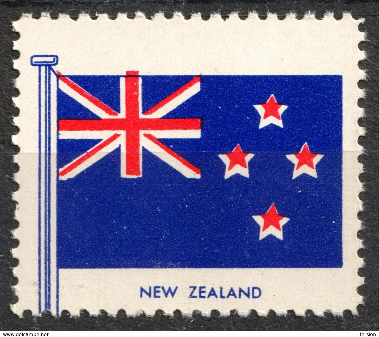 New Zeland Union Jack - FLAG FLAGS Cinderella Label Vignette 1957 USA Henry Ellis Harris Philately Boston 1957 - Other & Unclassified