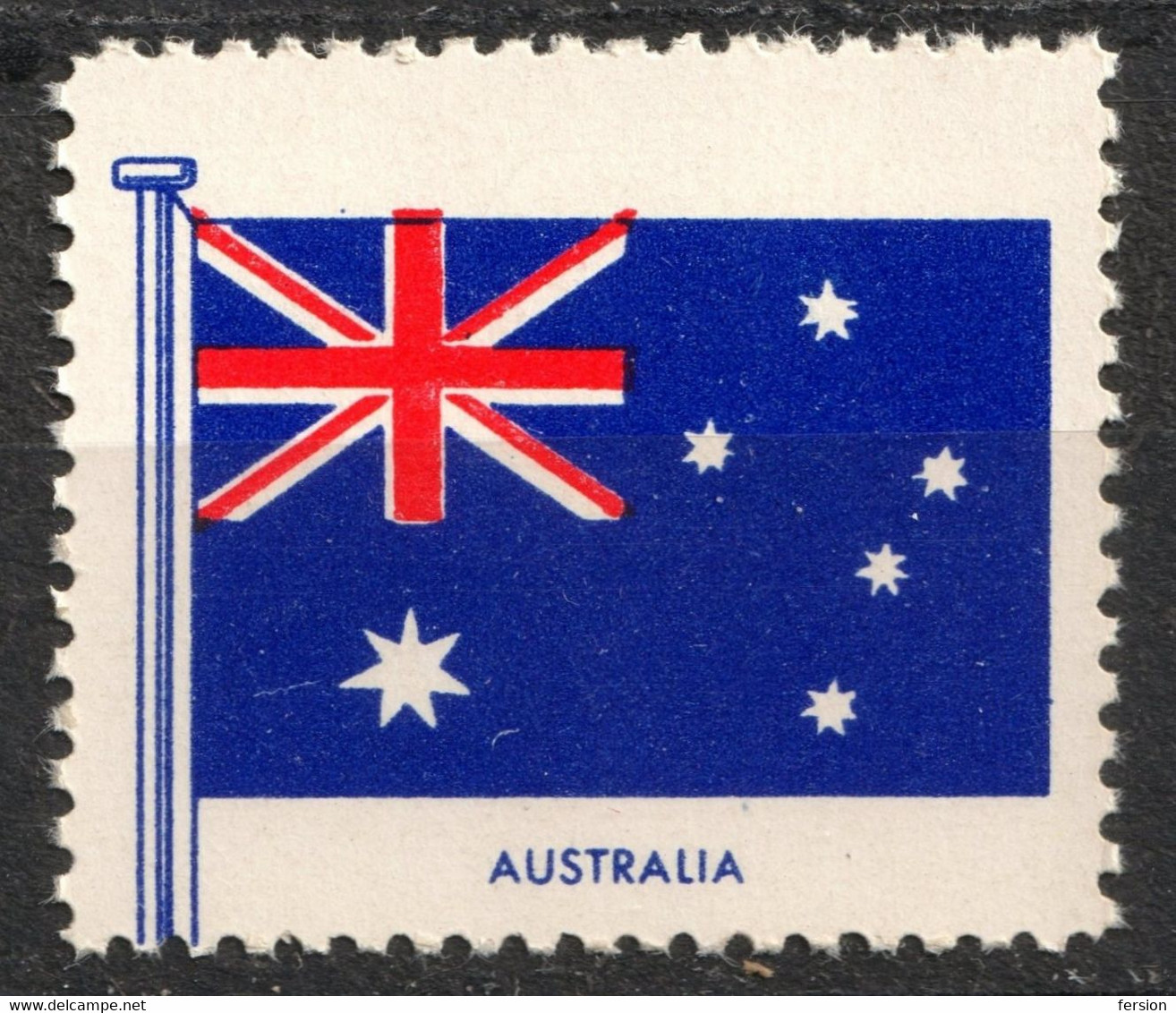 AUSTRALIA Union Jack - FLAG FLAGS Cinderella Label Vignette 1957 USA Henry Ellis Harris Philately Boston 1957 - Other & Unclassified