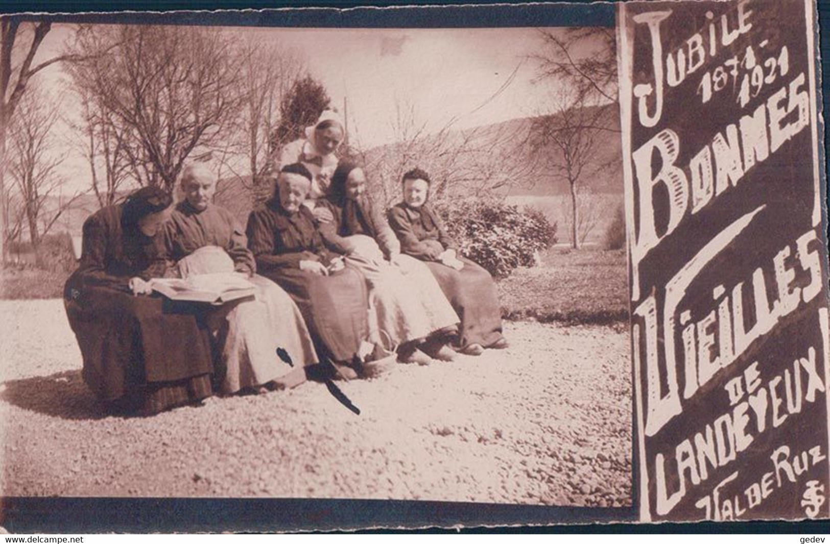 Val De Ruz, Jubilé 1871 - 1921, Vieilles Femmes De Landeyeux Fontaines NE (5187) - Fontaines