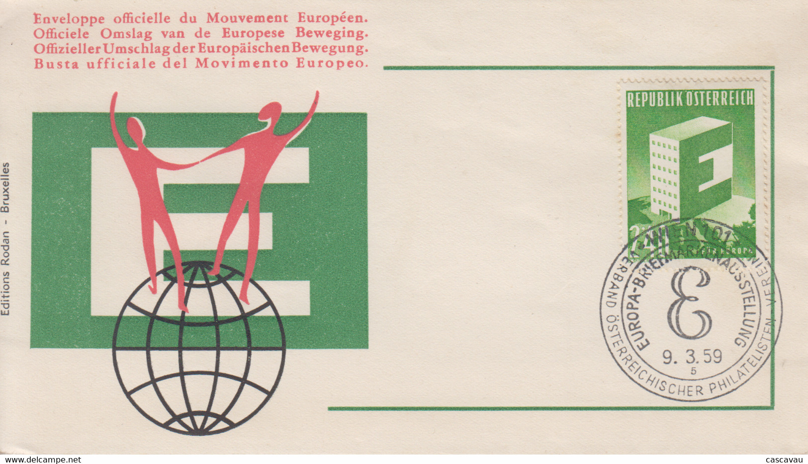 Enveloppe  FDC  1er  Jour    AUTRICHE   EUROPA    1959 - 1959