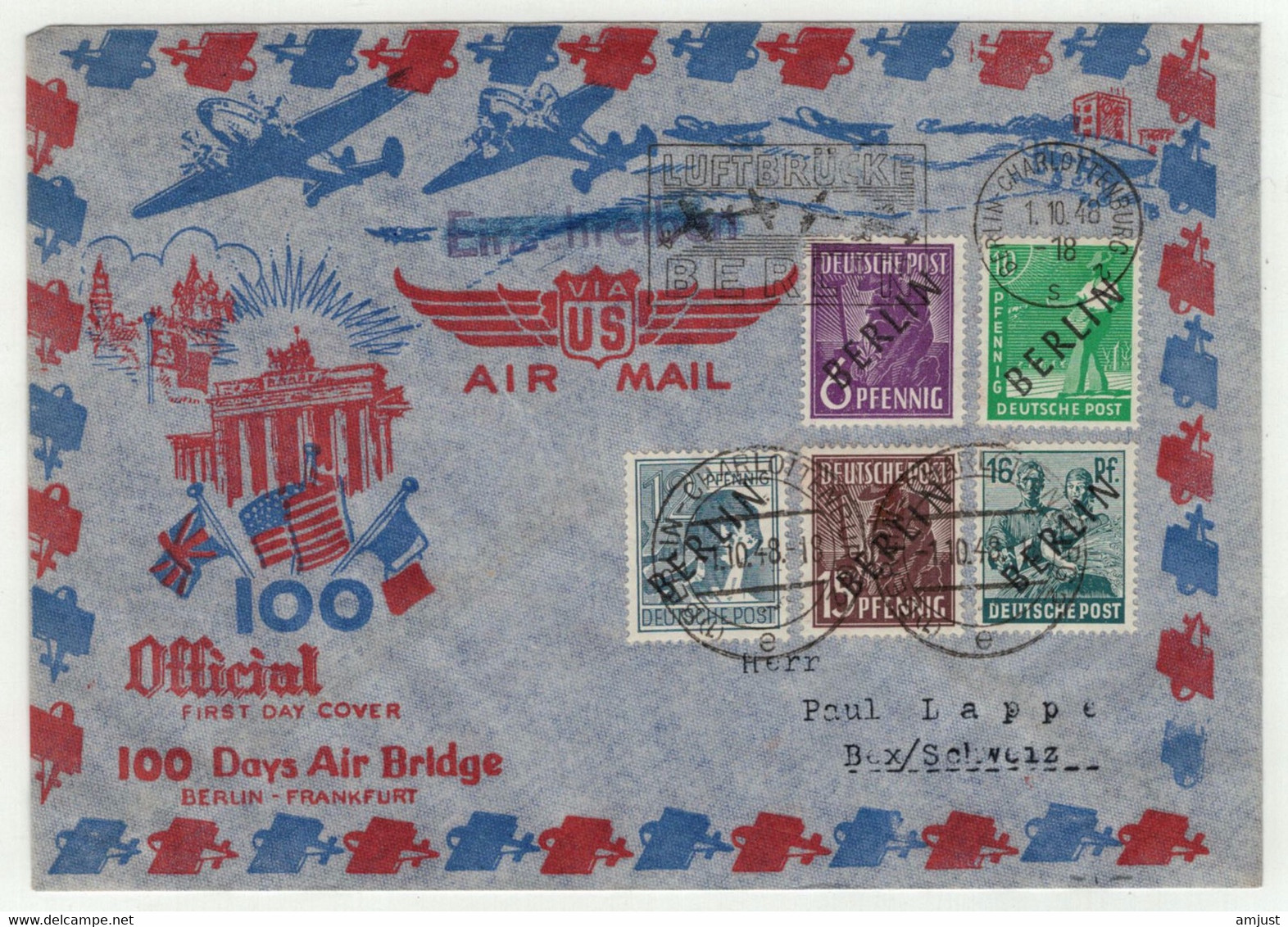 Allemagne // Berlin // Lettre Pour La Suisse (Bex) 100 Days Air Bridge - Storia Postale