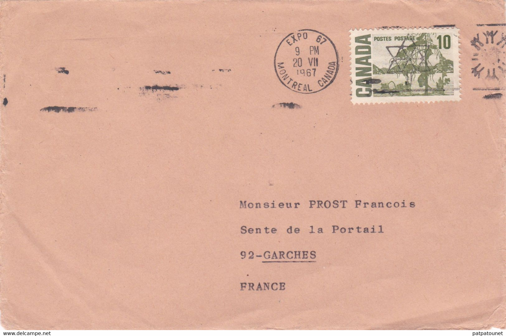 Canada 1967 Lettre 1 Timbre - Brieven En Documenten