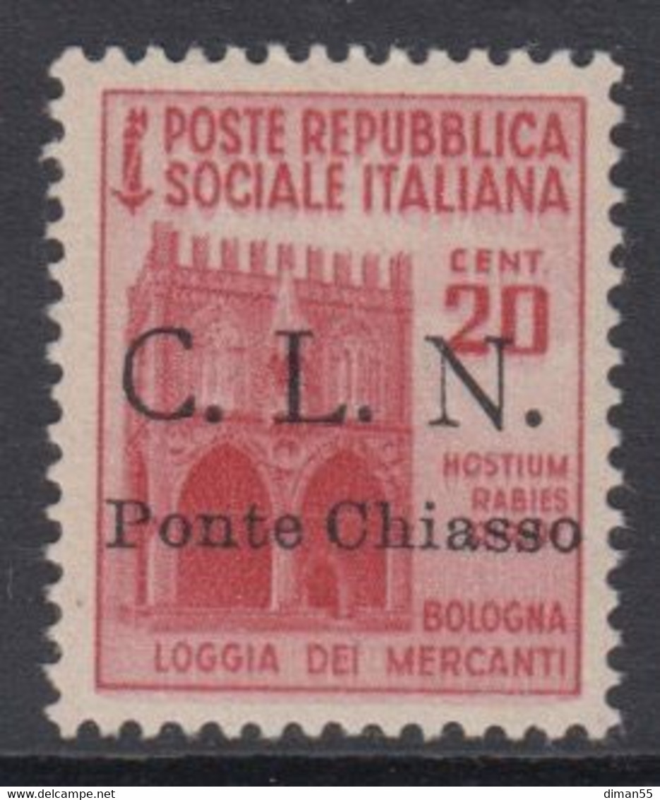 Italia - C.L.N. Ponte Chiasso - N. 3 Cat. 80 Euro -  Linguellato - MH* - Comitato Di Liberazione Nazionale (CLN)