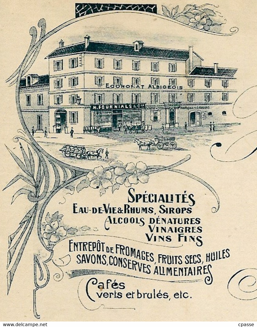 1906 Relevé De Factures Illustré (Epicerie) Droguerie Liqueurs H. FOURNIALS & Cie 81 ALBI Tarn - Alimentos