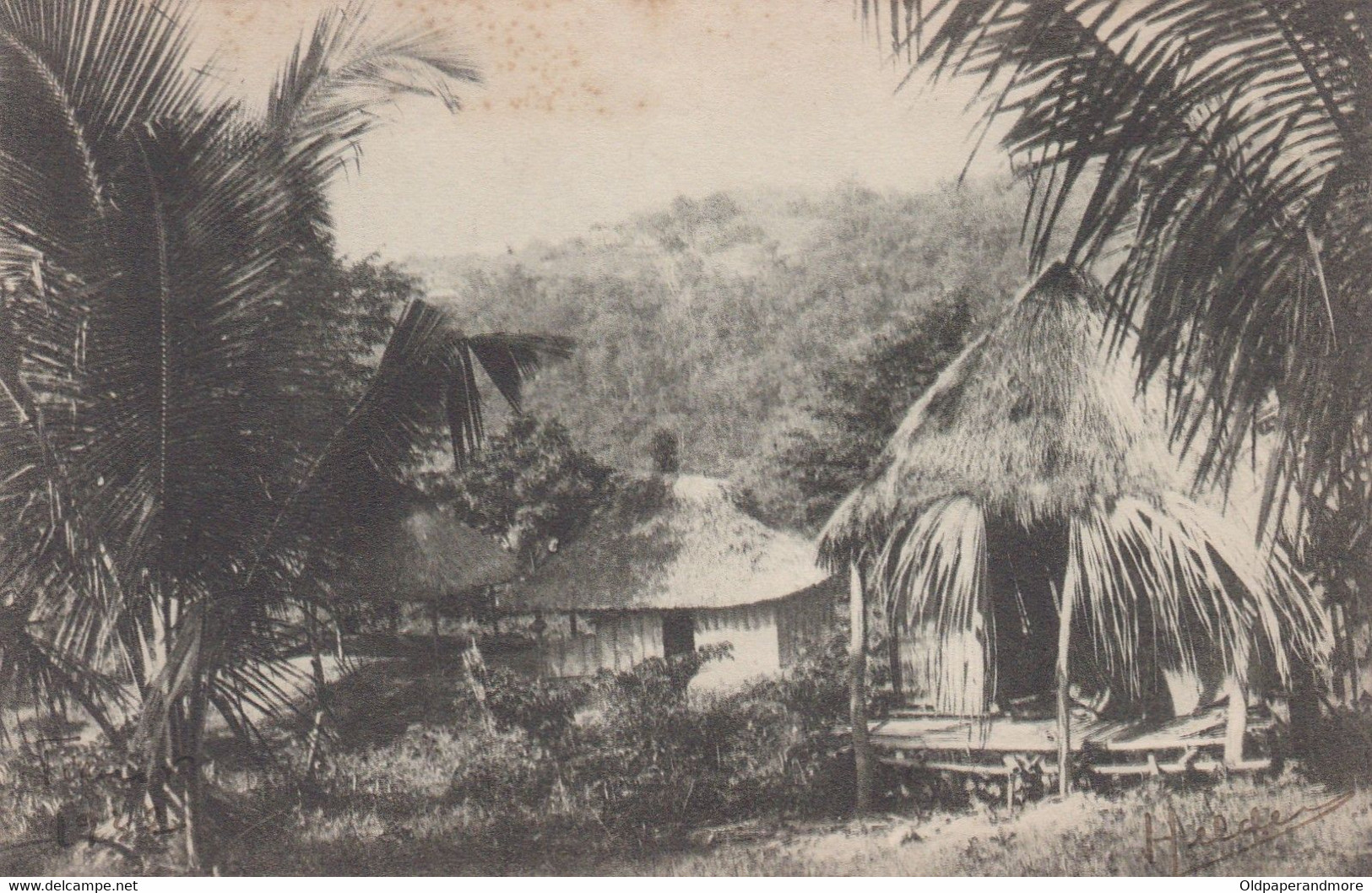 POSTCARD EAST TIMOR - TIMOR PORTUGUÊS - OLD PORTUGUESE COLONY - TRECHO DE UMA POVOAÇÃO INDIGENA - Timor Oriental