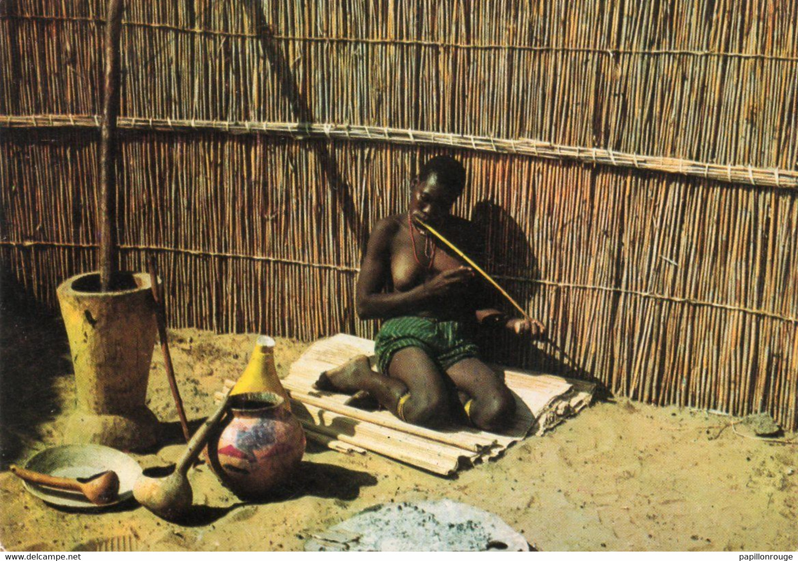 Botswana - CP. Bechuanaland - Femme Seins Nus Jouant à L'arc Musical - Poteries - 1963. - 2 Scans - - Botswana