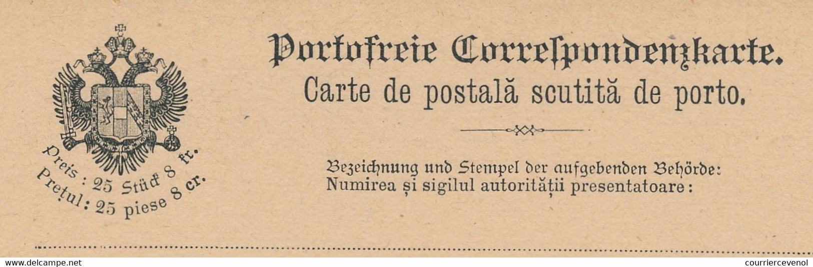 BOSNIE HERZEGOVINE - Carte Postale En Franchise De Port (Franchise Militaire) Avec Volet Réponse, Neuve - Bosnien-Herzegowina