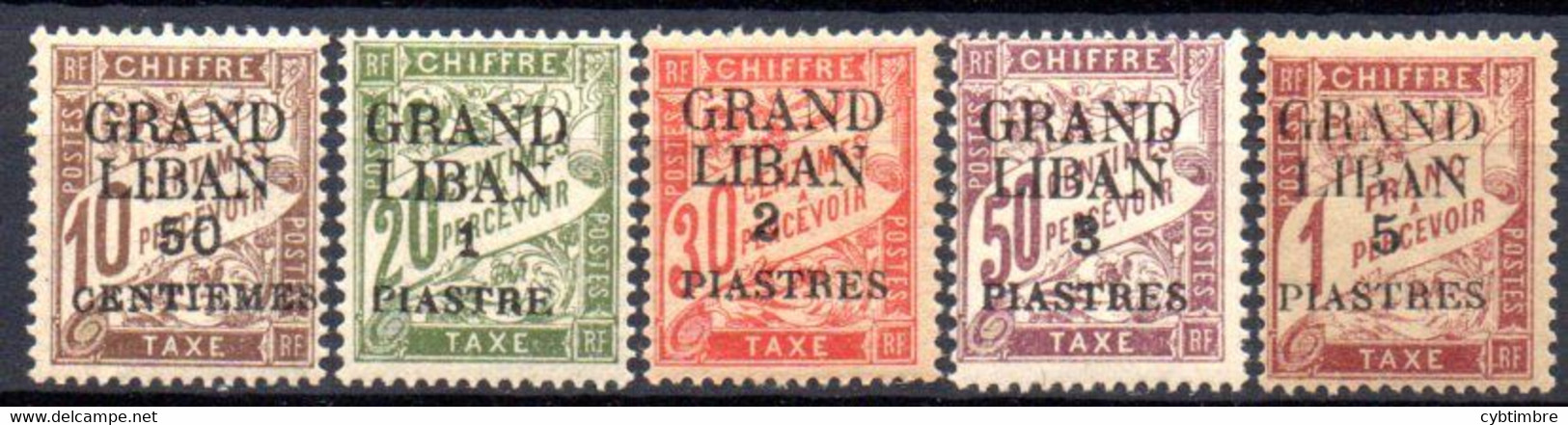 Grand Liban: Yvert N° Taxe 1/5* - Timbres-taxe