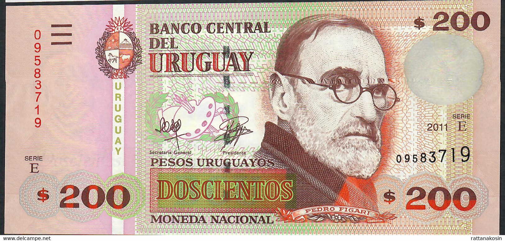 URUGUAY P89b 200 PESOS URUGUAYOS  2011    Serie E      UNC. - Uruguay