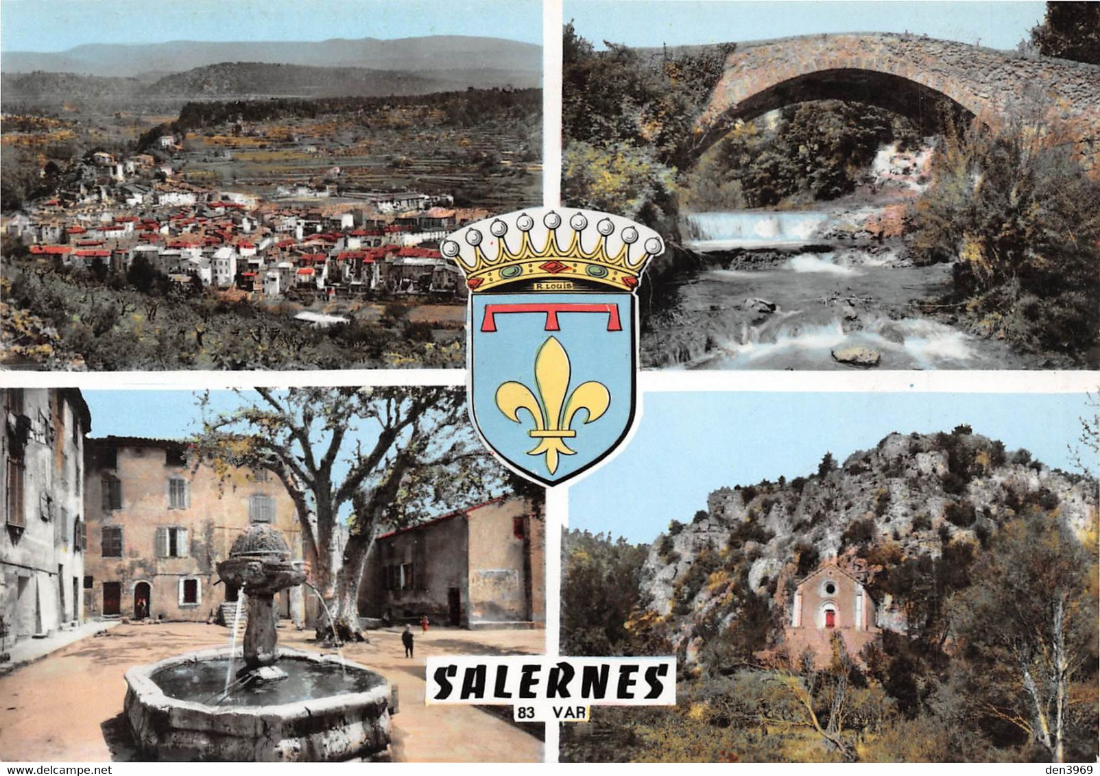 SALERNES - Vues Multiples - Fontaine - Pont De Pierre - Blason Robert Louis - Salernes
