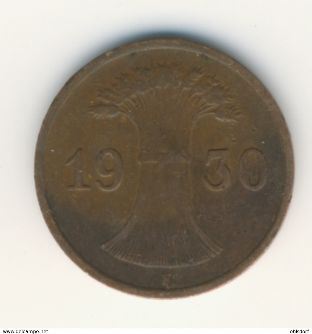 DEUTSCHES REICH 1930 F: 1 Reichspfennig, KM 37 - 1 Renten- & 1 Reichspfennig
