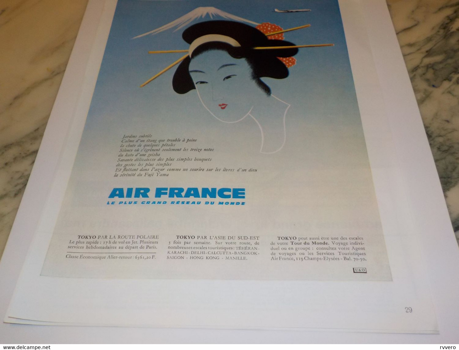 ANCIENNE PUBLICITE TOKYO ET  AIR FRANCE   1965 - Advertisements