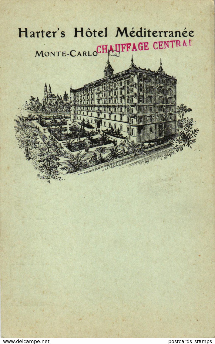 Monte Carlo, Harter`s Hotel Mediterranee, Um 1900 - Alberghi
