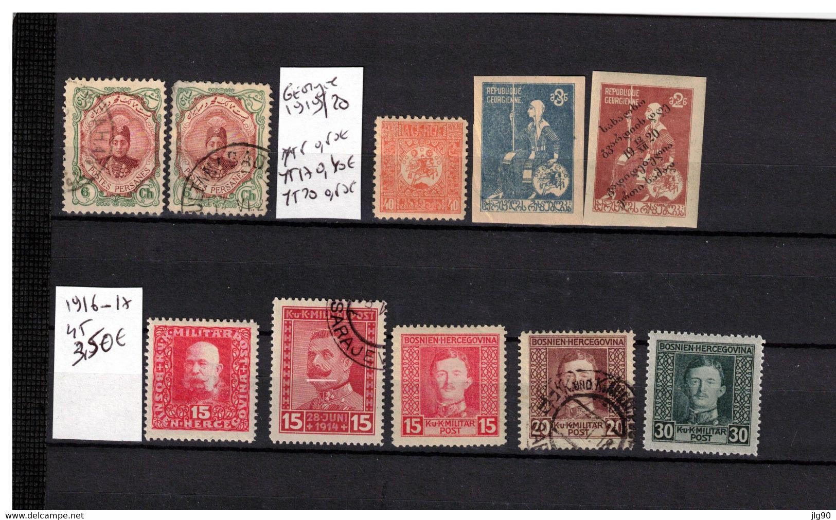 45 Stamps Nine And Used Bosnia, Georgia, Latvja, Montenegro, Russia, Yougoslavia 1916-20 Majority - Otros & Sin Clasificación