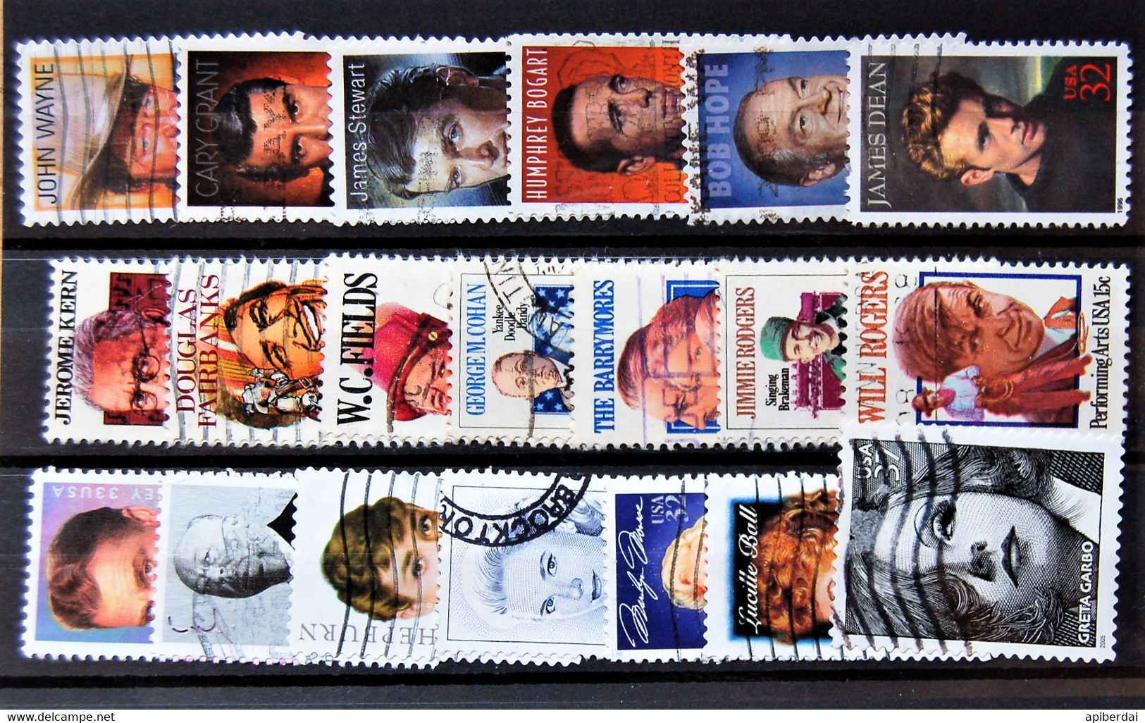 USA US - 20 Visual Art Performers Differents Stamps Used - Collections