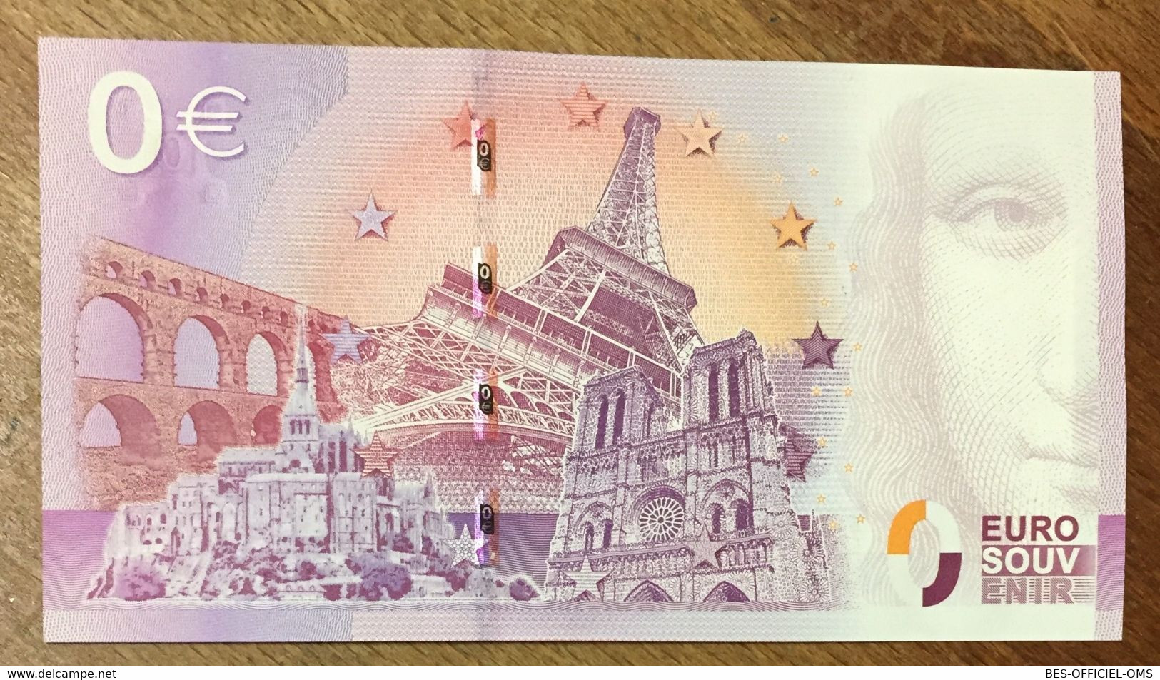 2015 BILLET 0 EURO SOUVENIR DPT 75 PARC ZOOLOGIQUE DE PARIS + TIMBRE ZERO 0 EURO SCHEIN BANKNOTE PAPER MONEY - Private Proofs / Unofficial