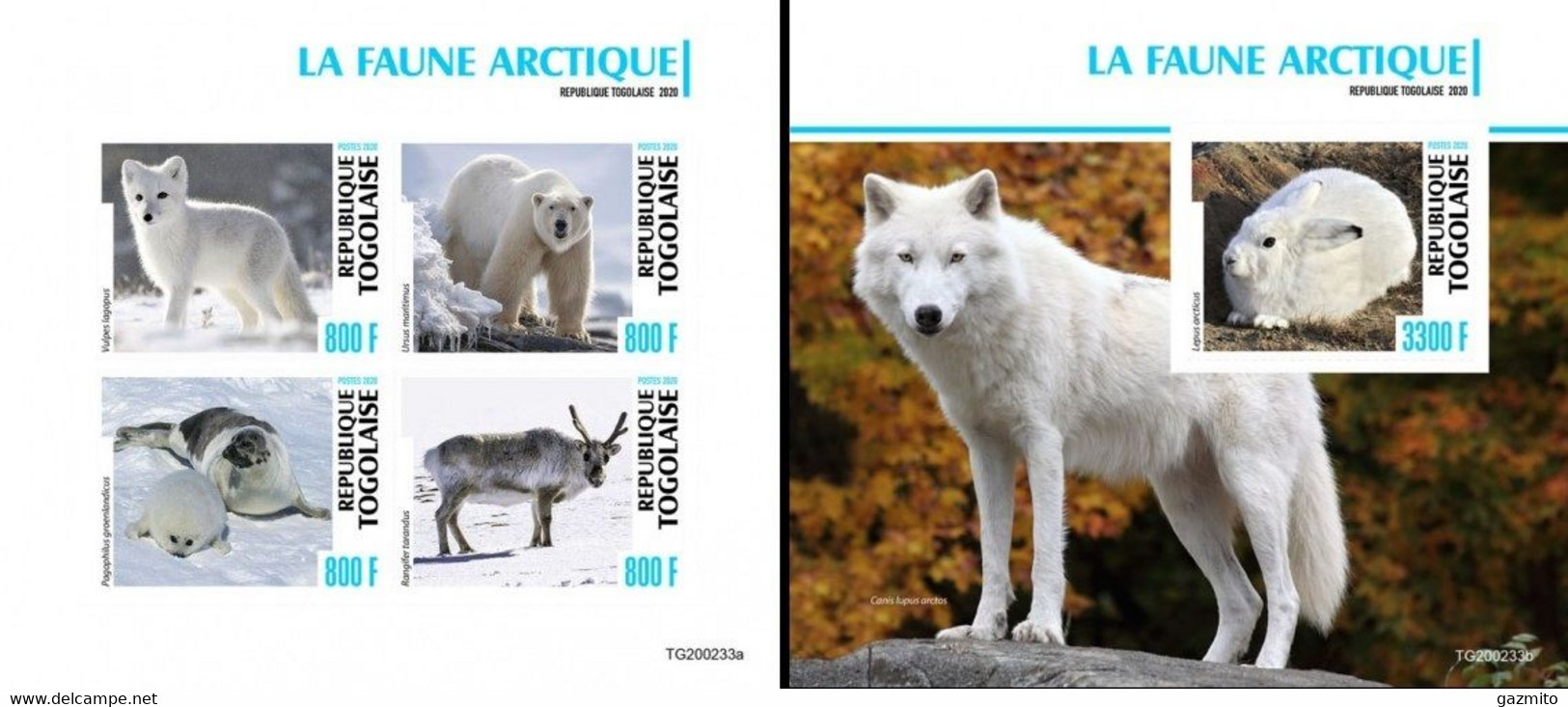 Togo 2020, Animals Artic Fauna, 4val In BF+BF IMPERFORATED - Arctic Wildlife