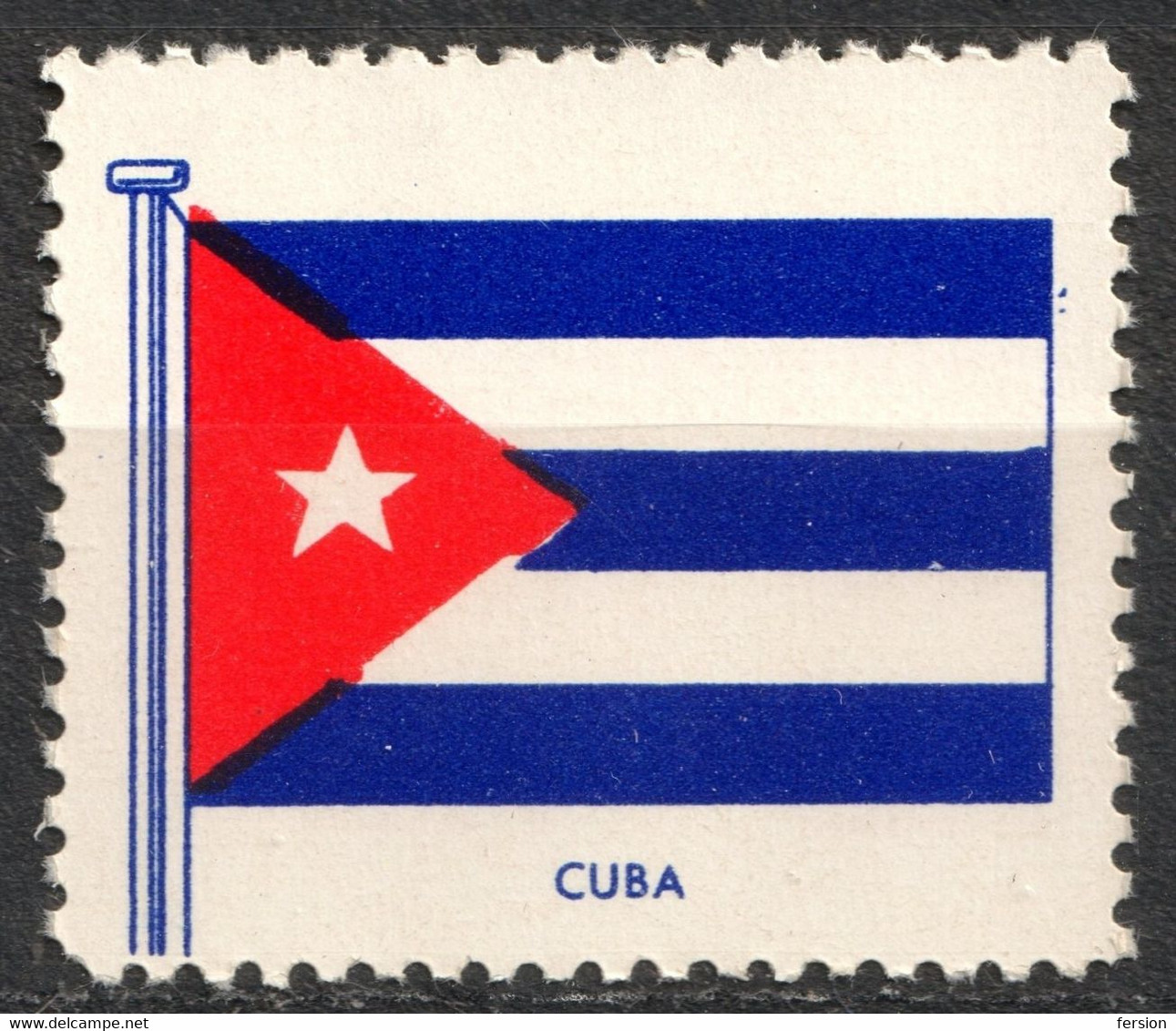CUBA KUBA - FLAG FLAGS Cinderella Label Vignette 1957 USA Henry Ellis Harris Philately Boston 1957 - Charity Issues