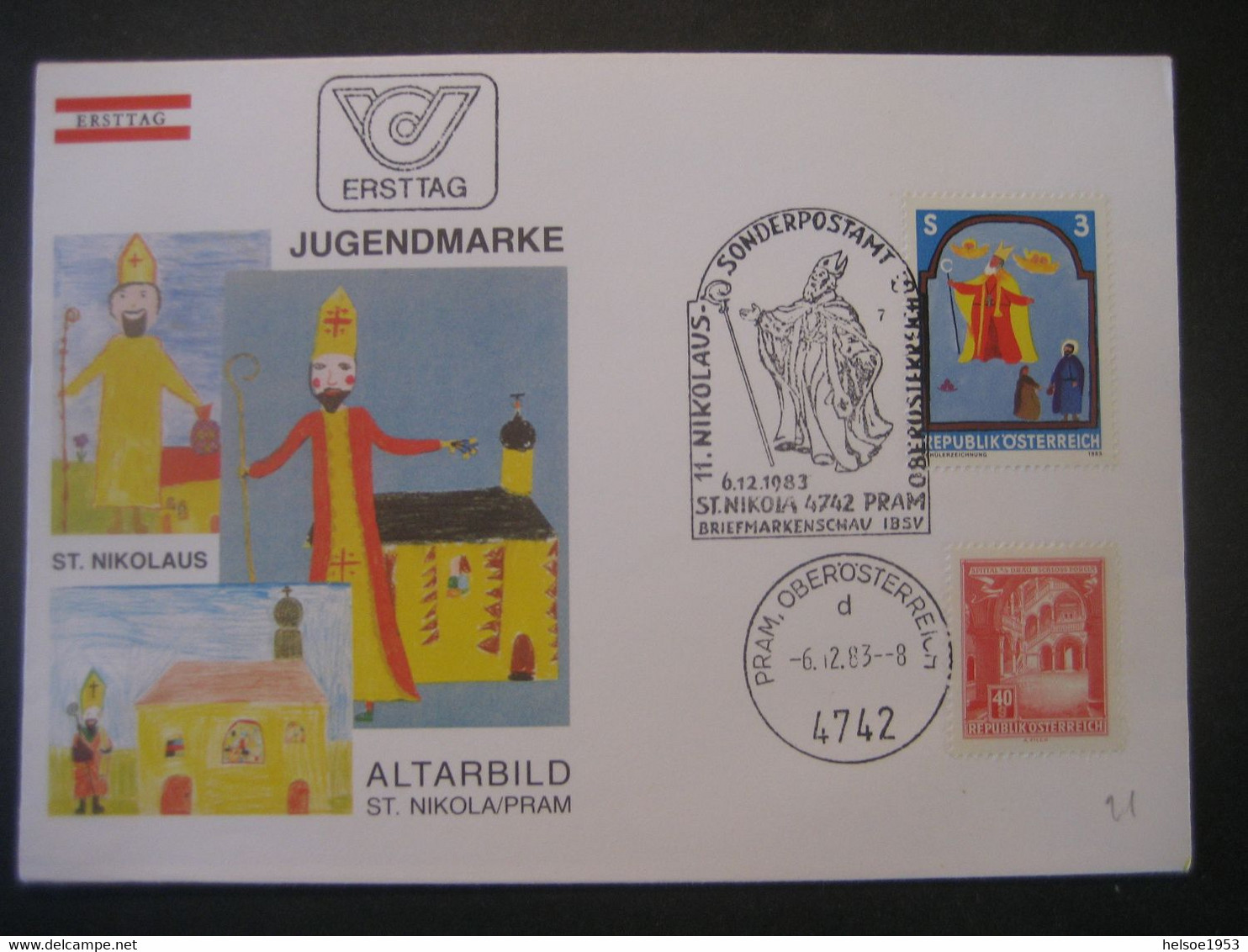 Österreich- St. Nikola/Pram 6.12.1983 FDC Vom 11. Nikolaus-Sonderpostamt - Cartas & Documentos