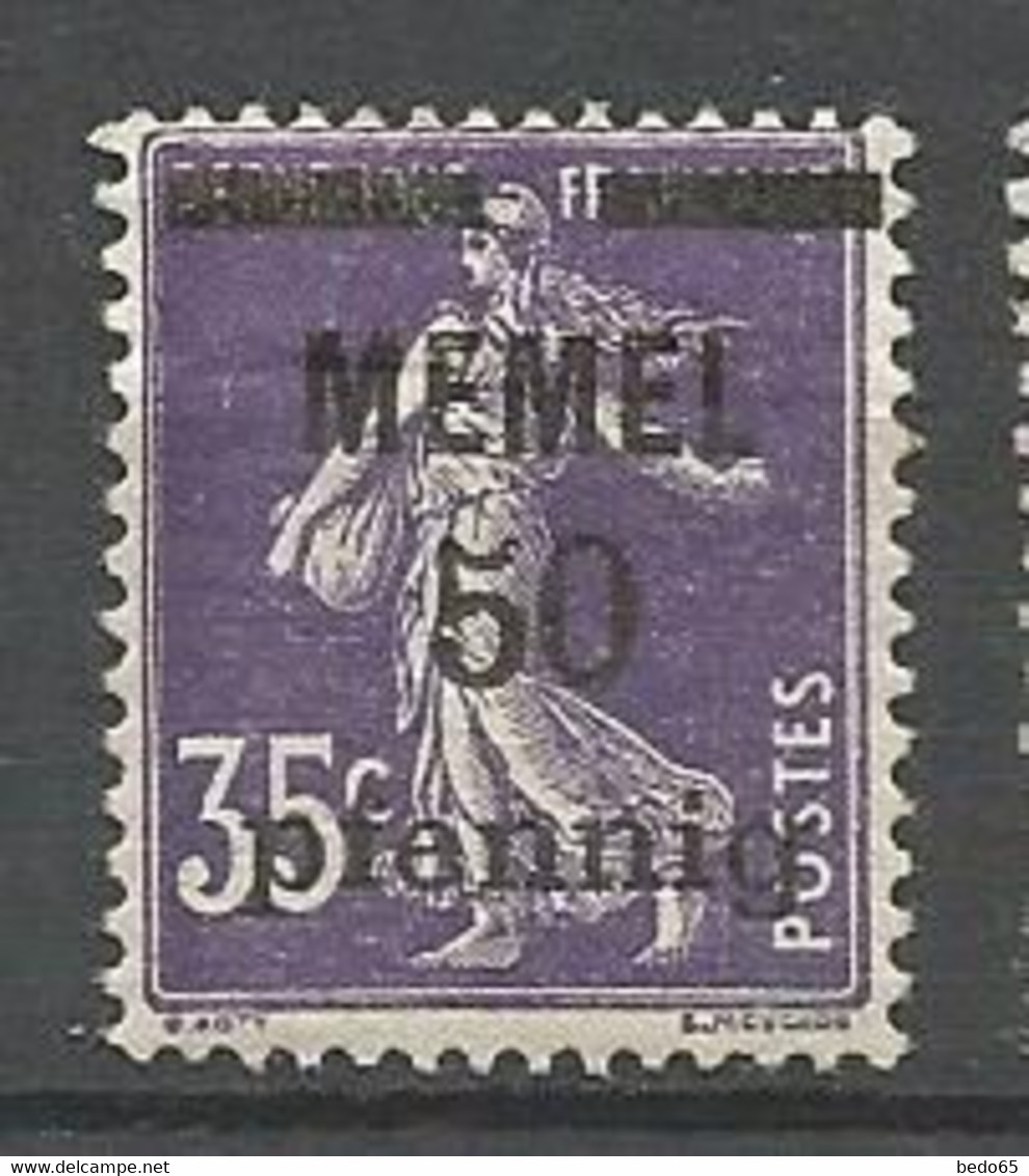 MEMEL N° 23 Variétée Barre De Droite Plus Courte NEUF* TRACE DE CHARNIERE  / MH - Unused Stamps