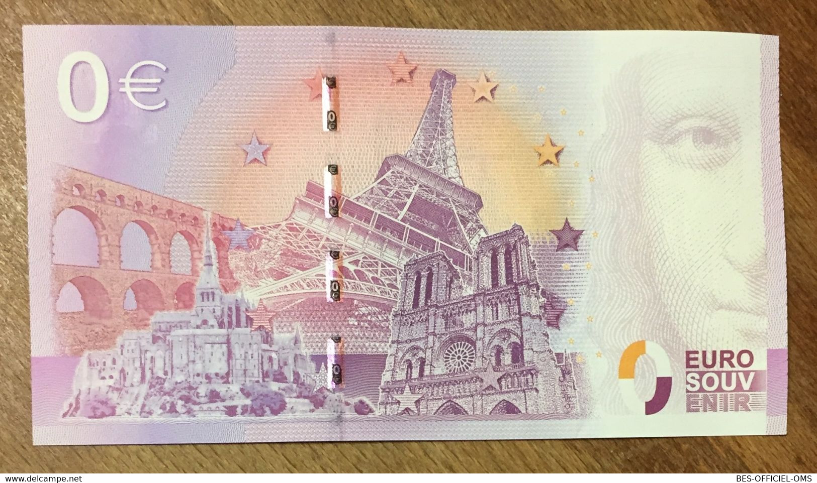 2015 BILLET 0 EURO SOUVENIR DPT 84 LE MONT-VENTOUX + TIMBRE ZERO 0 EURO SCHEIN BANKNOTE PAPER MONEY - Privatentwürfe