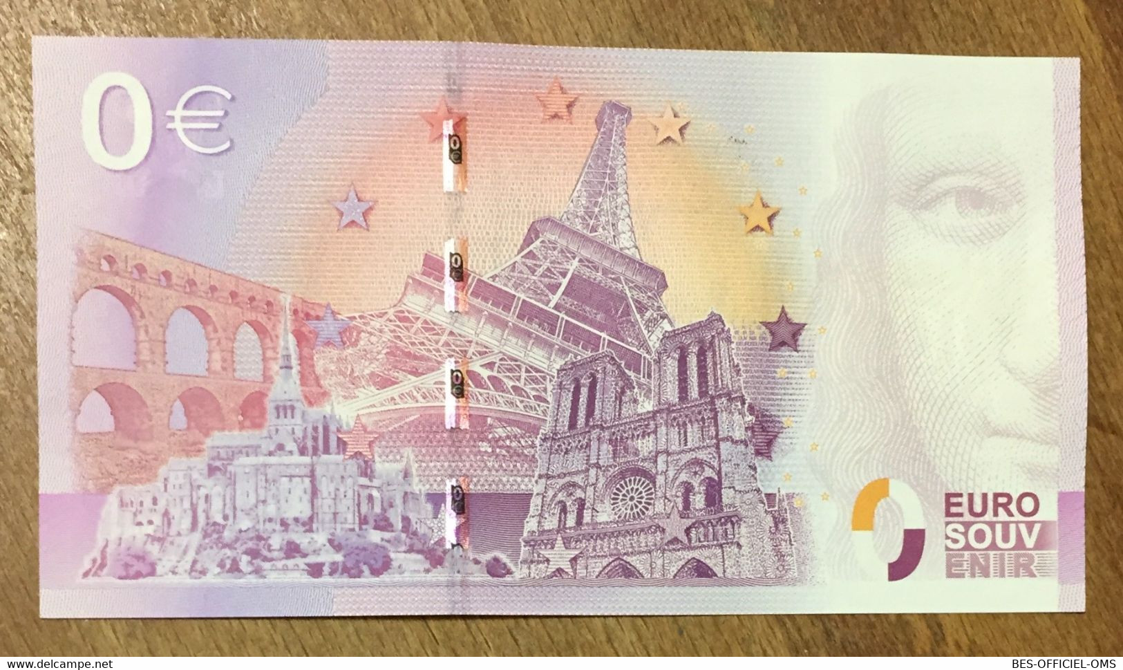 2015 BILLET 0 EURO SOUVENIR DPT 84 LE MONT-VENTOUX + TIMBRE ZERO 0 EURO SCHEIN BANKNOTE PAPER MONEY - Privatentwürfe