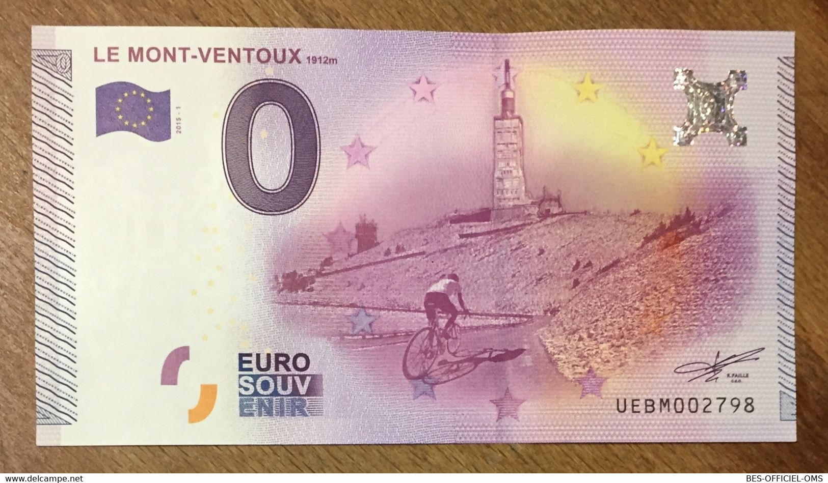 2015 BILLET 0 EURO SOUVENIR DPT 84 LE MONT-VENTOUX ZERO 0 EURO SCHEIN BANKNOTE PAPER MONEY - Privatentwürfe