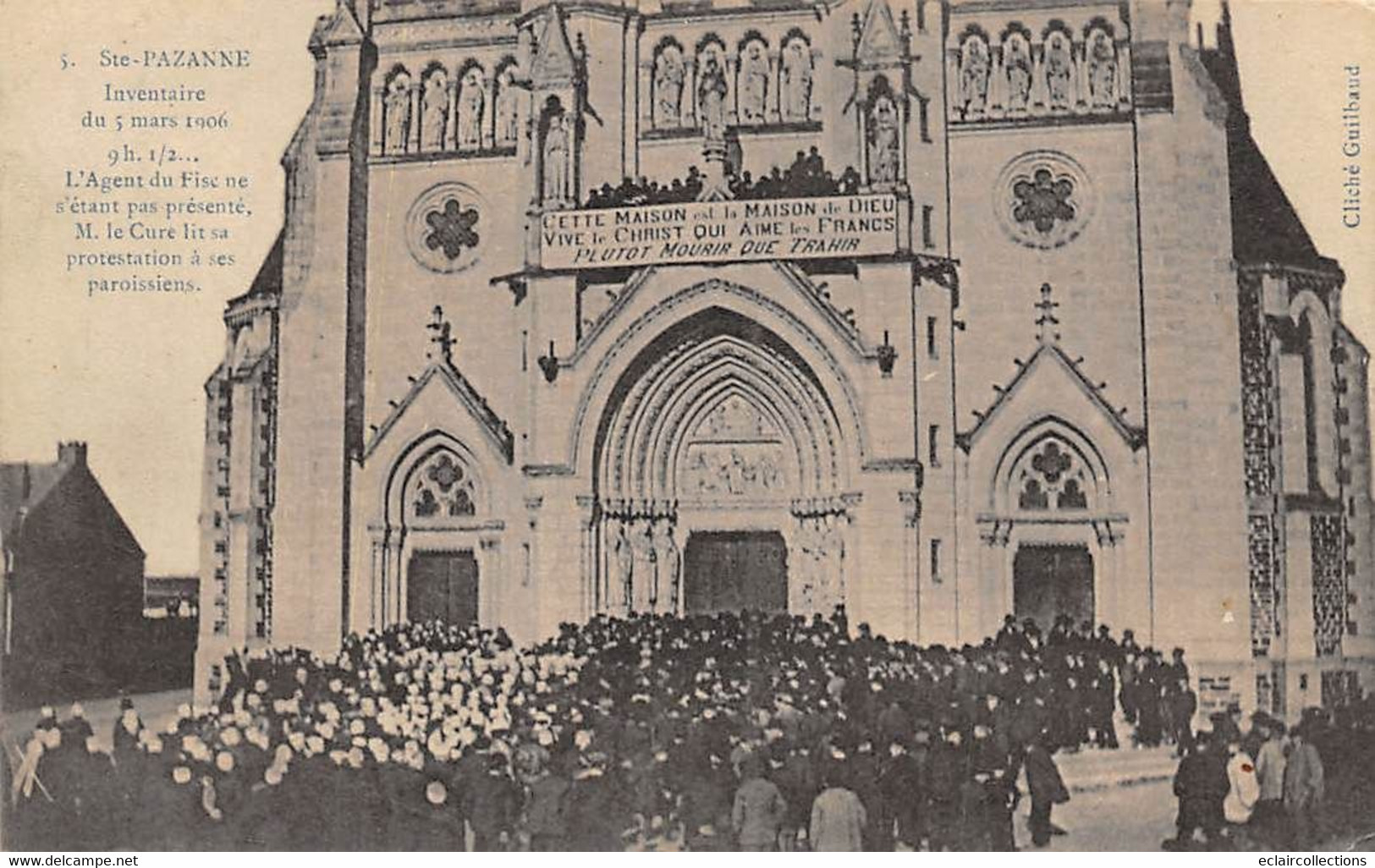 Sainte Pazanne   44     Inventaire 5 Mars 1906  . Séparation De L'Eglise Et De L'Etat   ( Voir Scan) - Andere & Zonder Classificatie