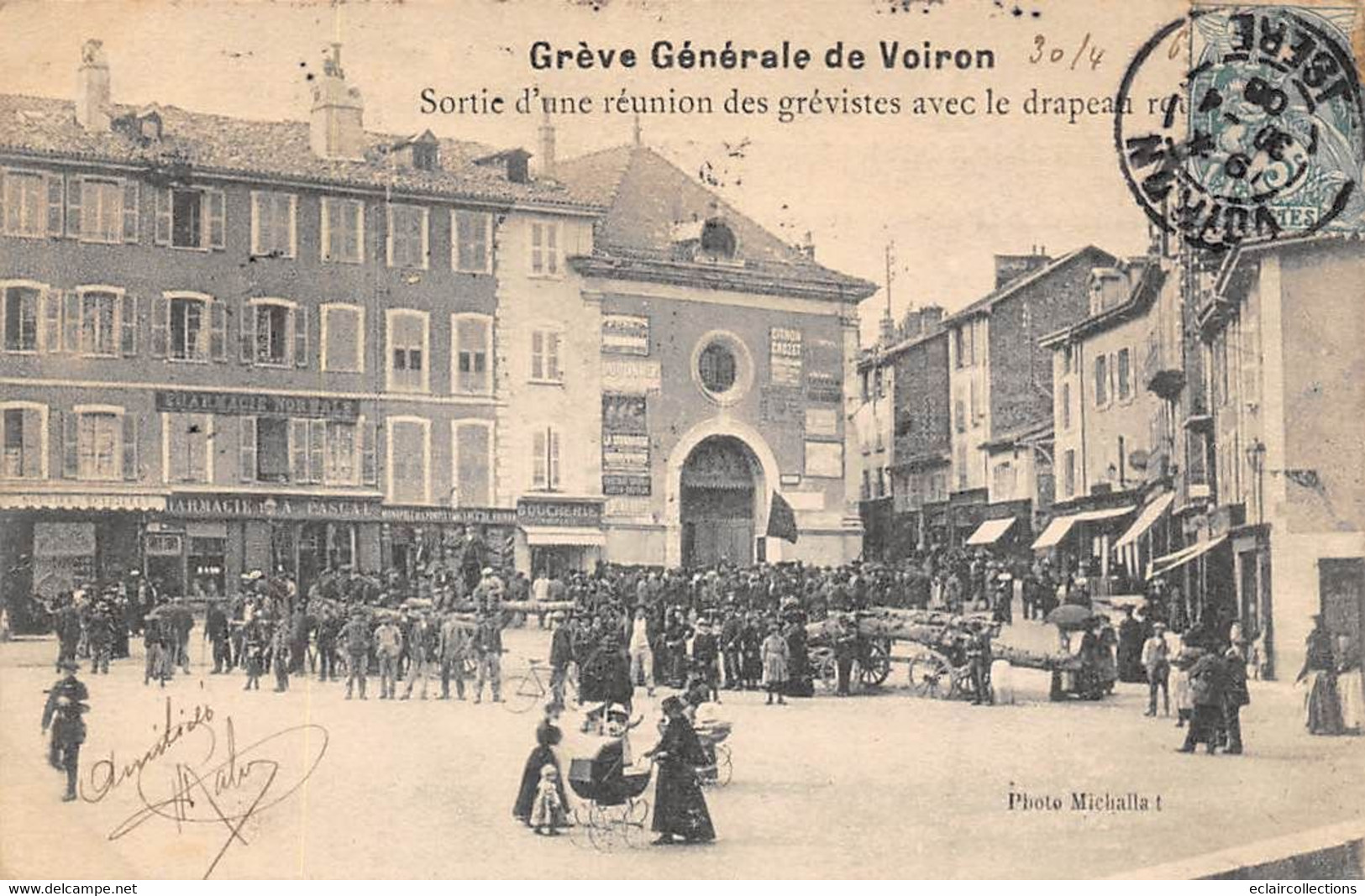 Voiron       38      Grèves  Sortie D'une Réunion De Grévistes     ( Voir Scan) - Voiron