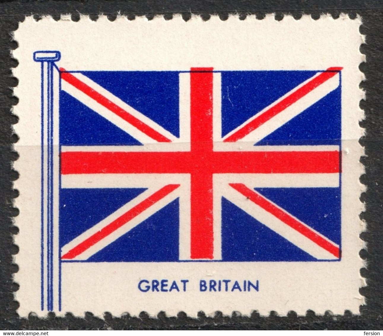 Great Briatin Union Jack - FLAG FLAGS Cinderella Label Vignette 1957 USA Henry Ellis Harris Philately Boston 1957 - Cinderellas
