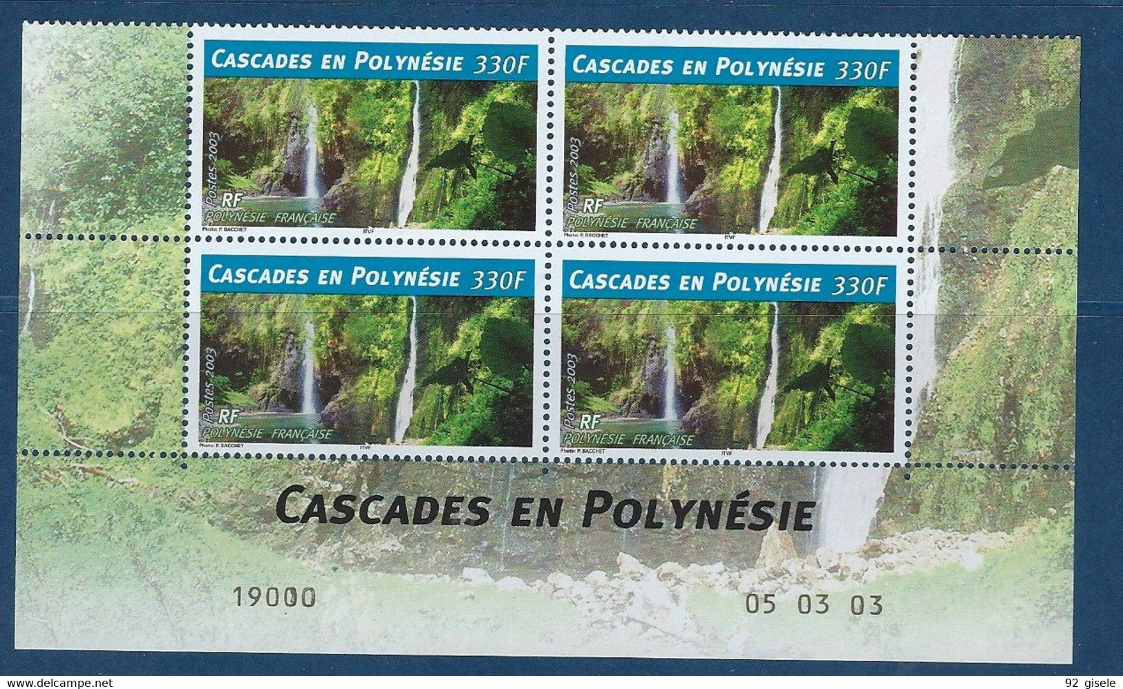 Polynésie Coins Datés YT 684 " Cascades " Neuf** Du 5.3.2003 - Ungebraucht