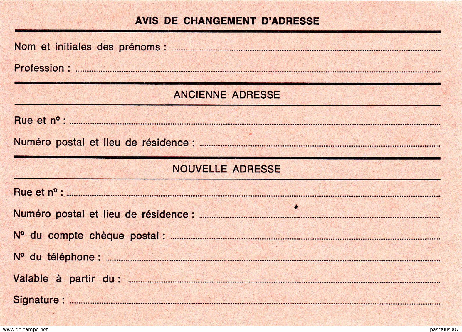 B01-193 AP - Entier Postal - Carte Postale Avis De Changement D'adresse N° 24 F - Chiffre Sur Lion Héraldique Avec Bande - Aviso Cambio De Direccion