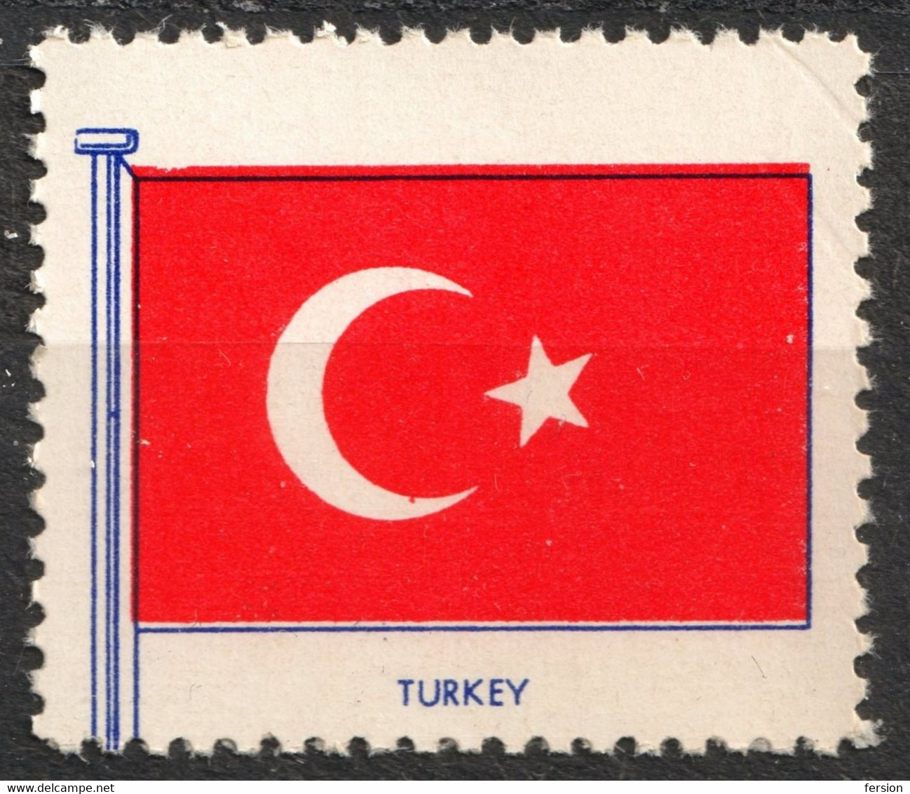 TURKEY - FLAG FLAGS Cinderella Label Vignette 1957 USA Henry Ellis Harris Philately Boston 1957 - Sonstige & Ohne Zuordnung