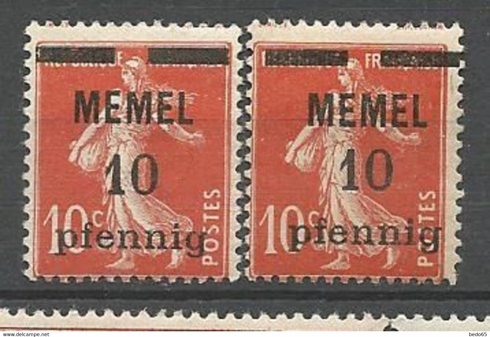 MEMEL N° 19 Variétée 2.34 Entre MEMEL Et 10 NEUF*  CHARNIERE  / MH - Unused Stamps