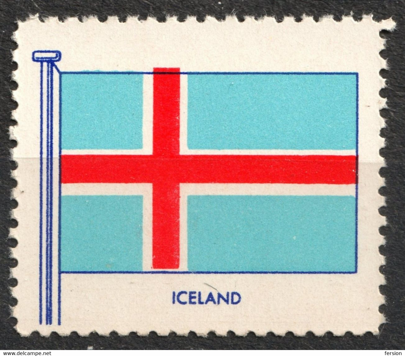 ICELAND Island - FLAG FLAGS Cinderella Label Vignette 1957 USA Henry Ellis Harris Philately Boston 1957 - Otros & Sin Clasificación