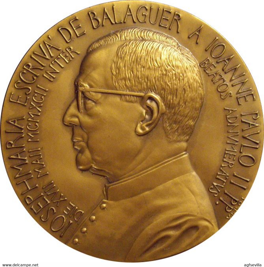 ESPAÑA. MEDALLA OPUS DEI. JOSÉ M. ESCRIVÁ DE BALAGUER. BRONCE. ESPAGNE. SPAIN MEDAL - Professionali/Di Società