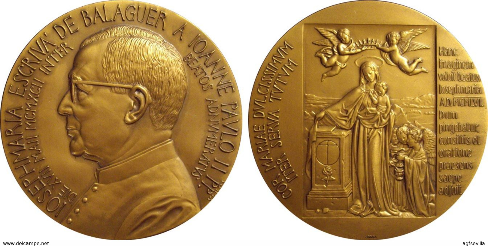 ESPAÑA. MEDALLA OPUS DEI. JOSÉ M. ESCRIVÁ DE BALAGUER. BRONCE. ESPAGNE. SPAIN MEDAL - Professionals/Firms