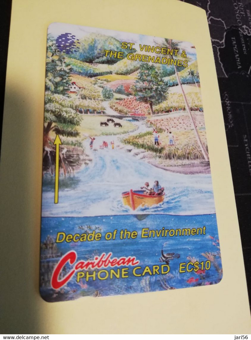 ST VINCENT & GRENADINES  GPT CARD   $ 10,- 11CSVA   ENVIREMONT RIVER       C&W    Fine Used  Card  **3367** - St. Vincent & Die Grenadinen