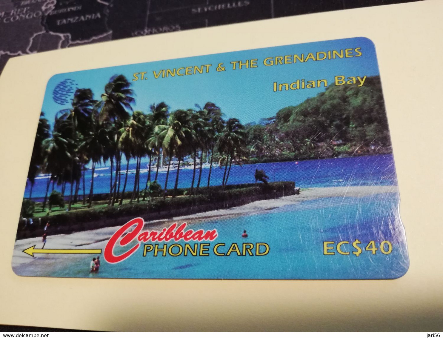 ST VINCENT & GRENADINES  GPT CARD   $ 40,- 13CSVC  INDIAN BAY            C&W    Fine Used  Card  **3373** - St. Vincent & The Grenadines