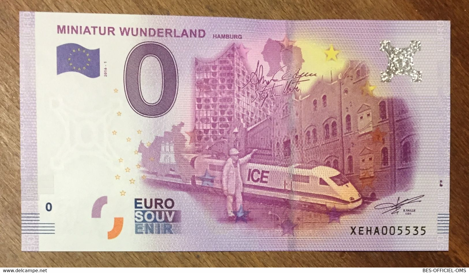 2016 BILLET 0 EURO SOUVENIR ALLEMAGNE DEUTSCHLAND MINIATUR WUNDERLAND N°1 ZERO 0 EURO SCHEIN BANKNOTE PAPER MONEY - [17] Falsi & Campioni