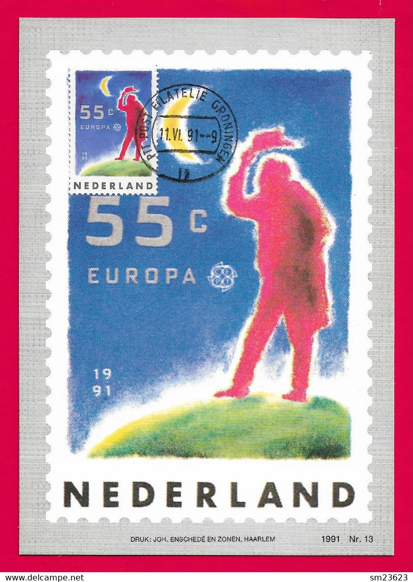 Nederland 1991  Mi.Nr. 1409 , EUROPA CEPT  Europäische Weltraumfahrt - Maximum Card - Groningen 11.VI.91 - 1991